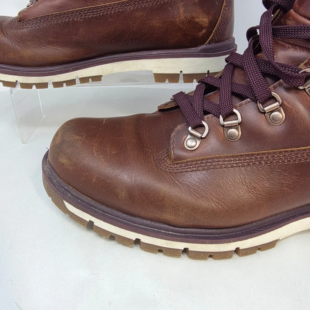 Timberland Waterproof Hiking Boots Mens 9.5 A2BZD Brown Leather ReBOTL Good